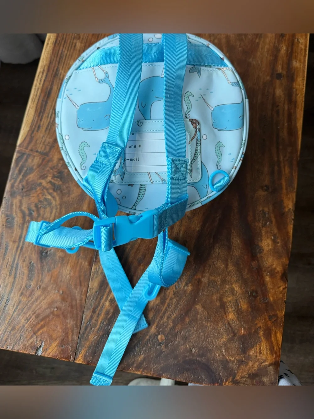 12 Little by Sarah Jane Round Whale Backpack - Light Blue